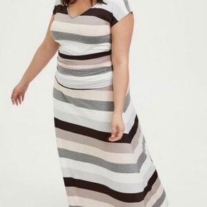 Torrid Stripe Maxi Jersey dress sz 0/1